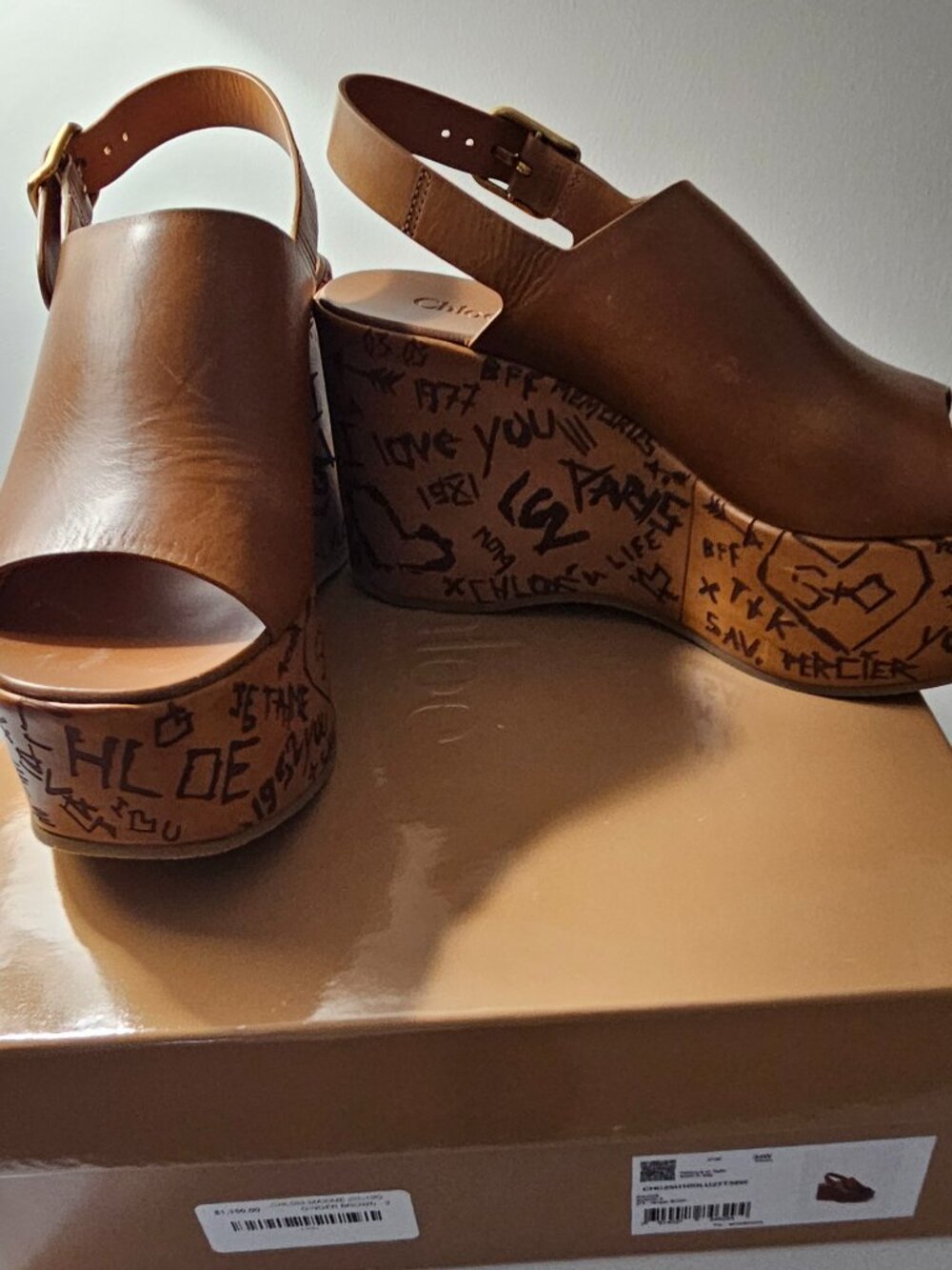 Chloe Engraved Slingback Wedge